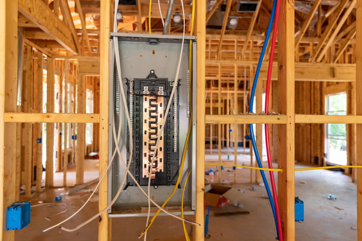 RCH Renewables electrical rough-in work during panel upgrade, North County San Diego.